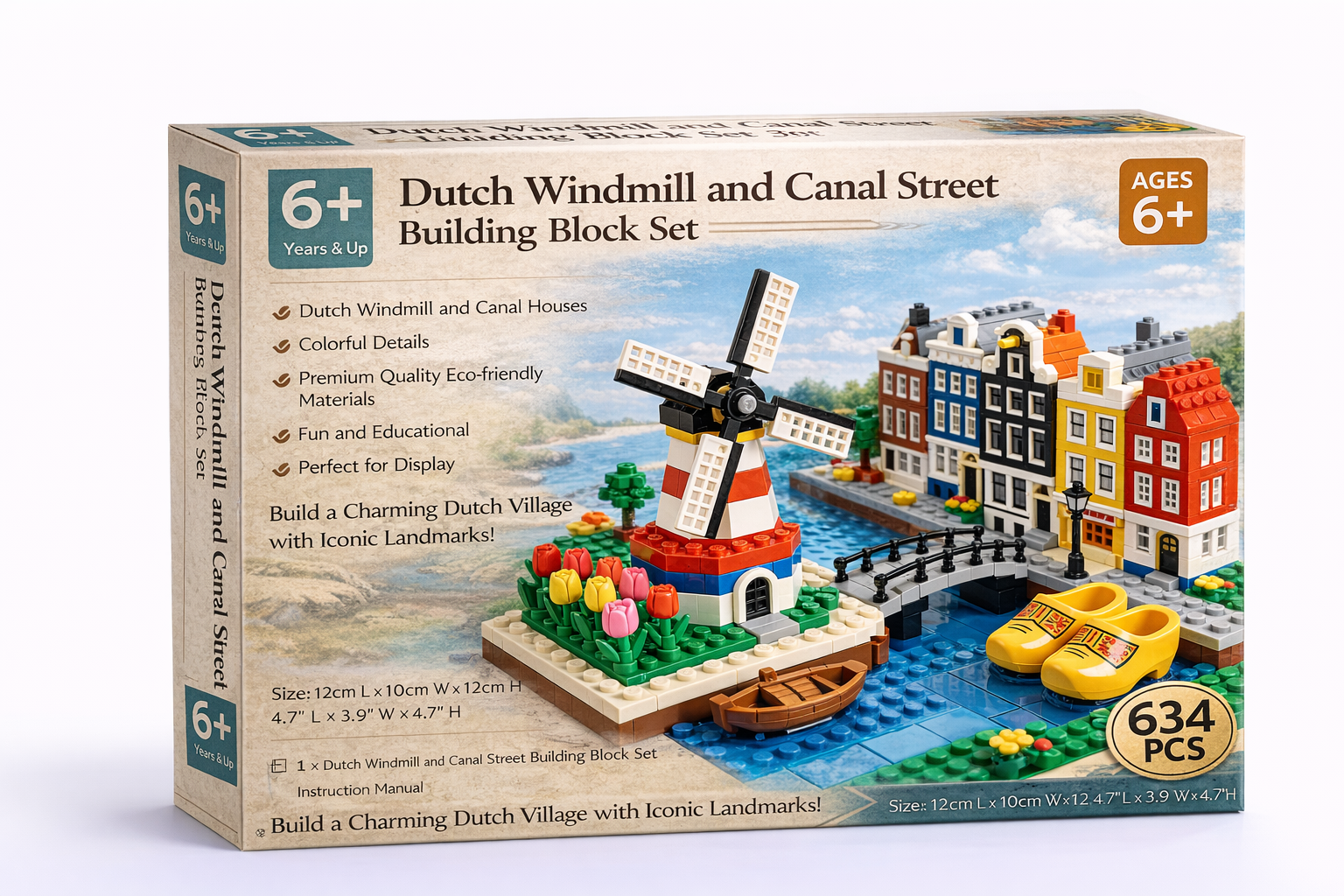 Dutch Windmill and Canal Street Building Block Set